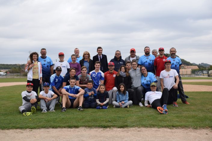 Téléthon Rugby Baseball Beaucaire Julien Sanchez Elisabeth Mondet 3