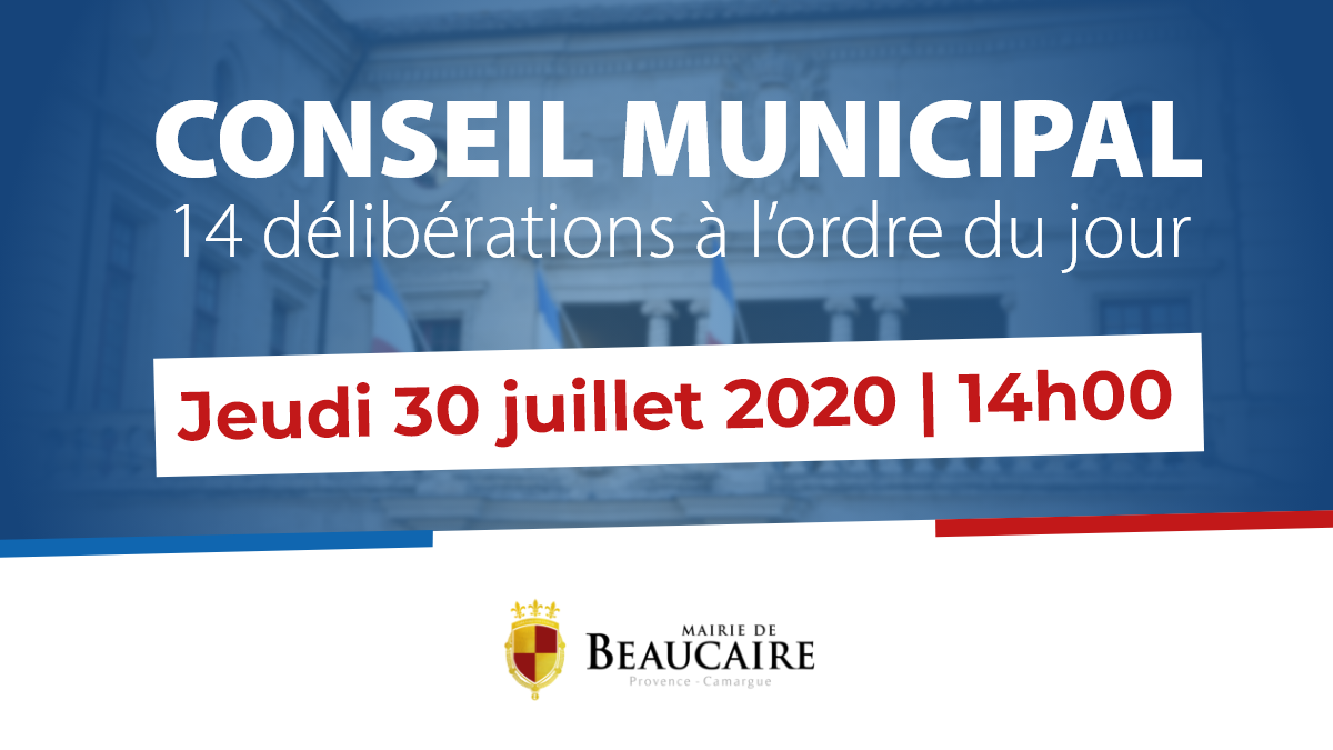Ordre du jour conseil municipal du 30 juillet 2020 à 14h